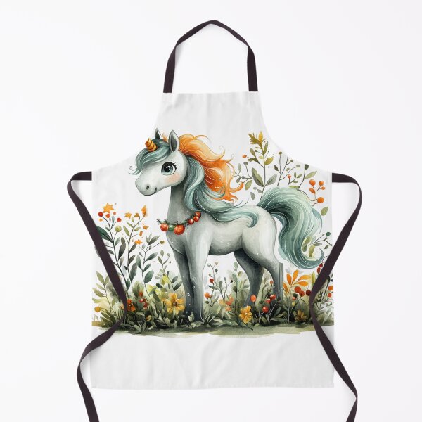 Item preview, unicorn kawaii watercolor T-Shirt Whimsical Unicorn in Autumn Foliage | Fantasy Art Print designed and sold by paknapat.