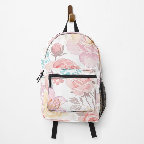 Item preview, Floral fabric pattern painted in sweet and gentle watercolor designed and sold by lotus2lin.