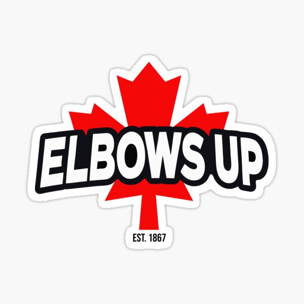 Vista previa del artículo con la obra «Camiseta y productos básicos de Elbows Up Canada True North Strong and Proud Canadian», diseñado y vendido por Chughtai's Art.