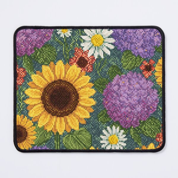 Item preview, Floral Pixel Fabric Pattern designed and sold by lotus2lin.