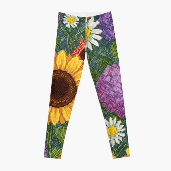 Item preview, Floral Pixel Fabric Pattern designed and sold by lotus2lin.