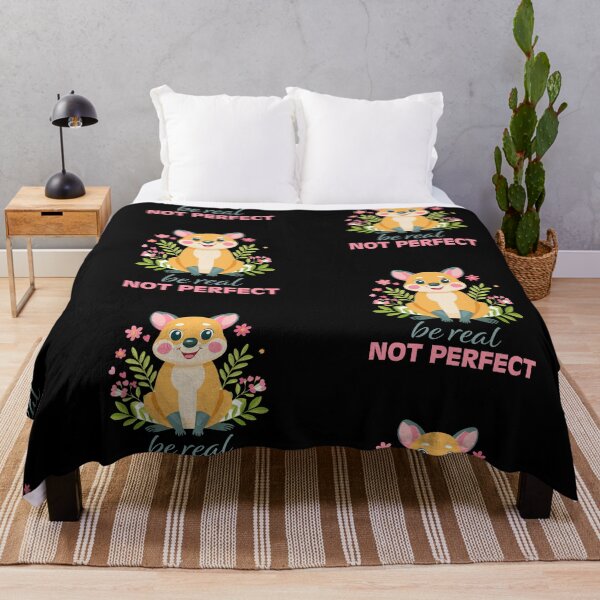 Item preview, Cute Cartoon Animal with Motivational Quote - Be Real Not Perfect Inspirational Design designed and sold by CrossCrafted.