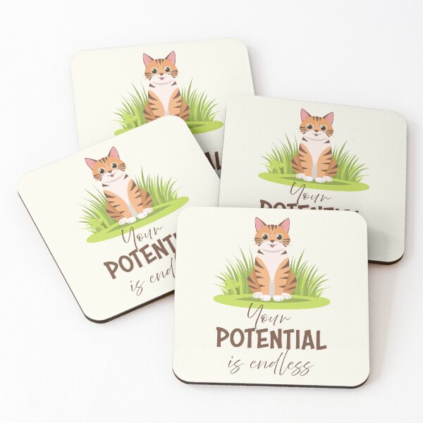 Item preview, Cute Cartoon Animal with Motivational Quote - Your Potential Is Endless Inspirational Design designed and sold by CrossCrafted.