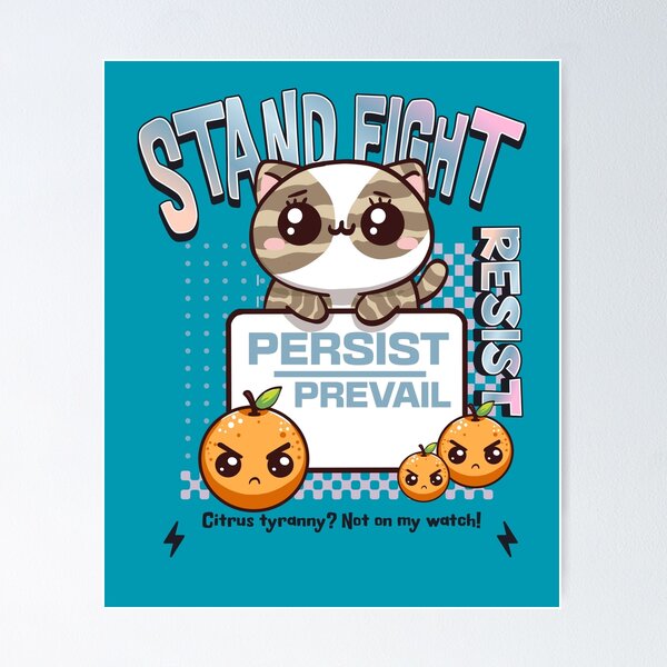 Vista previa del artículo con la obra «Resistir Persistir Prevalecer», diseñado y vendido por BaffledSnout.