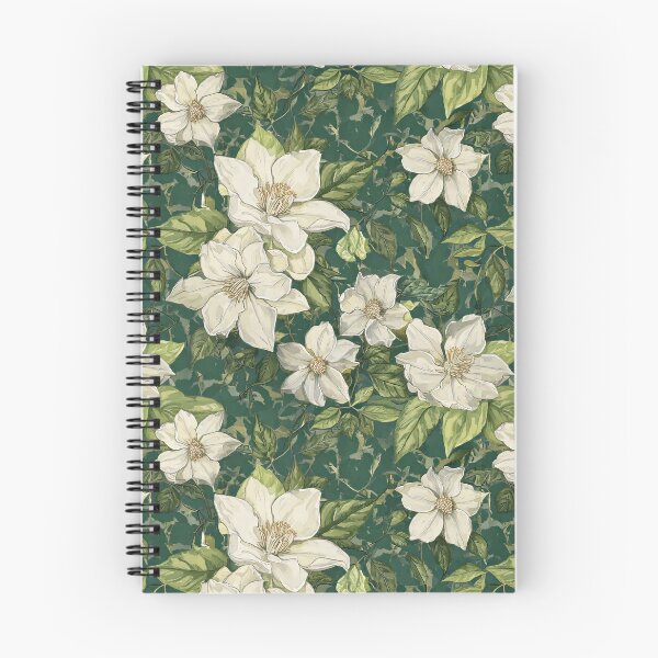 Item preview, delicate gardenia hand drawn pattern designed and sold by Designbes.