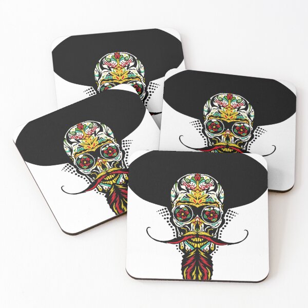 Item preview, mexican skull hipster bearded mustache hat skull designed and sold by Achille3777.