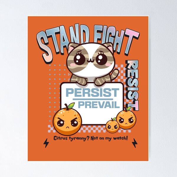 Vista previa del artículo con la obra «Resistir Persistir Prevalecer», diseñado y vendido por BaffledSnout.