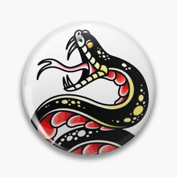 Item preview, Bold Traditional Snake Tattoo Design with Red and Yellow Colors designed and sold by SharpKlaws.