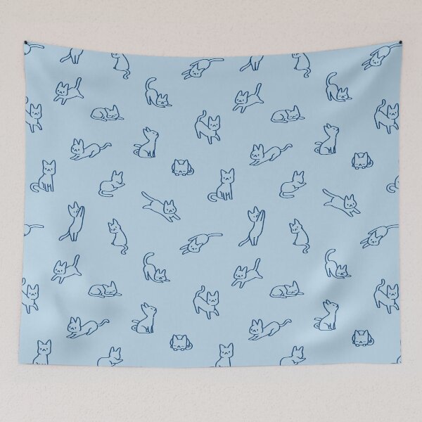 Item preview, Doodle Cats 1 - bad6e9 designed and sold by knitetgantt.