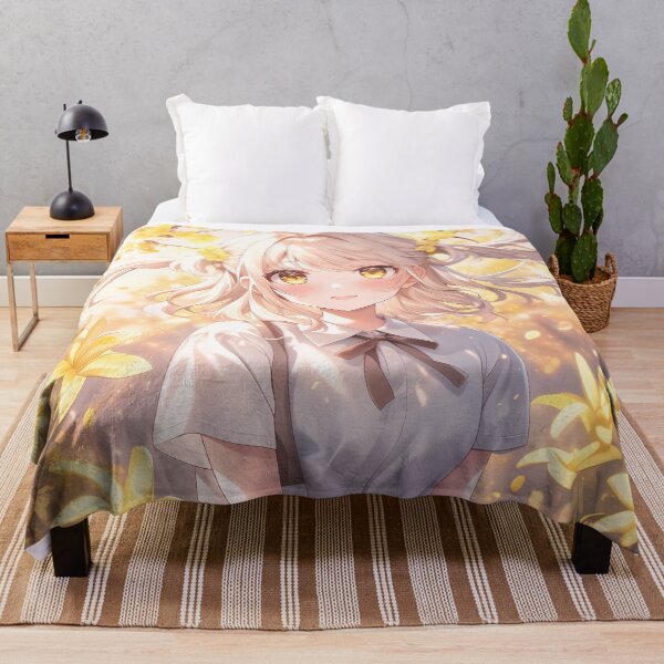Item preview, Golden Bloom Anime Girl in Sunlight – Aesthetic Floral Fantasy Art for Nature Lovers designed and sold by Kawai Anime Shop.
