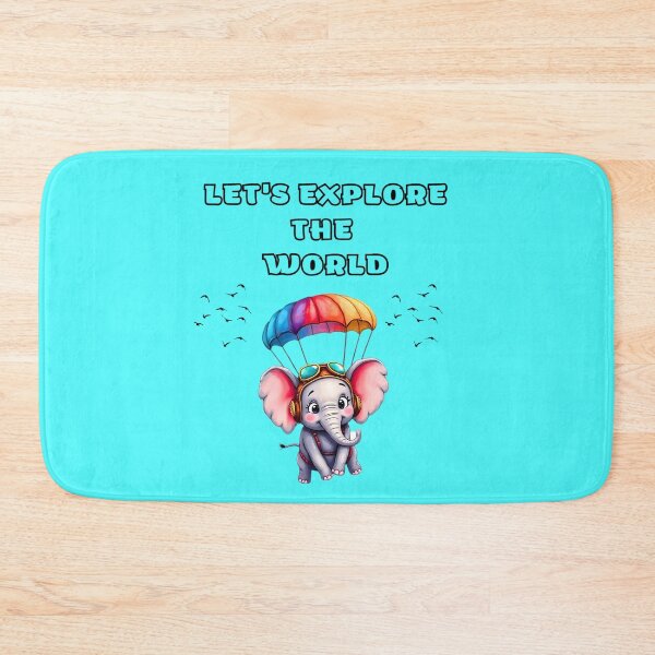 Item preview, Rainbow Parachute Elephant Adventure Nursery Print designed and sold by ExploreAura Studio.