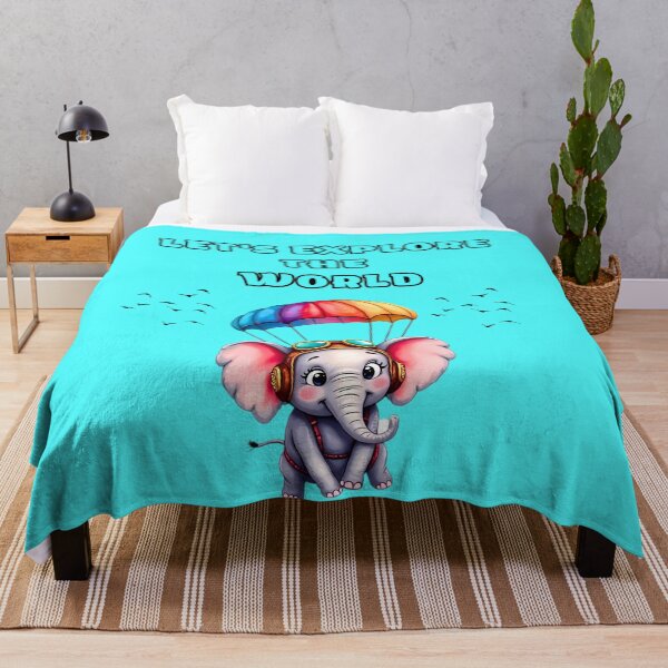 Item preview, Rainbow Parachute Elephant Adventure Nursery Print designed and sold by ExploreAura Studio.