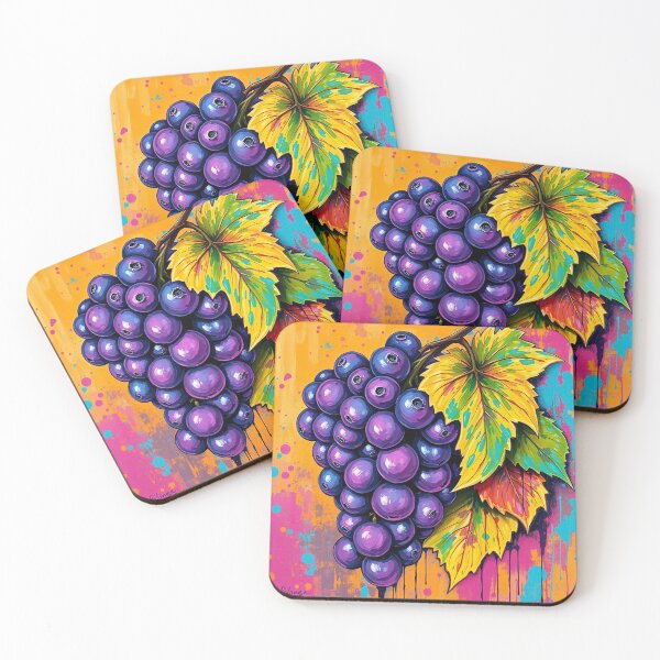 Item preview, Grapes Splash – Vibrant Pop Art Expression designed and sold by Wesira.