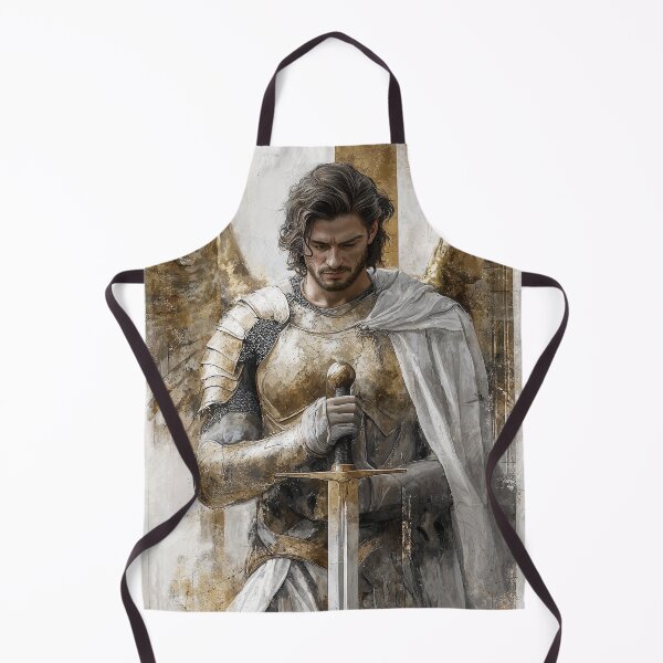 Item preview, Archangel Saint Michael Realistic Monochrome Gold Artwork designed and sold by AdamesArtStudio.