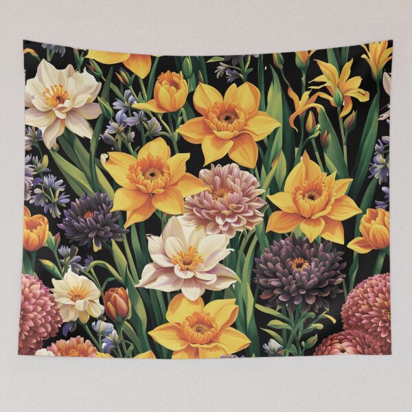 Item preview, Charming Daffodils and Dahlias designed and sold by HappyHavenStu.