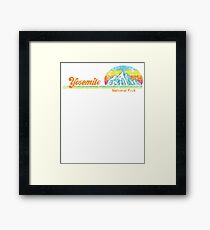 Retro Vintage Yosemite National Park Sticker Framed Print