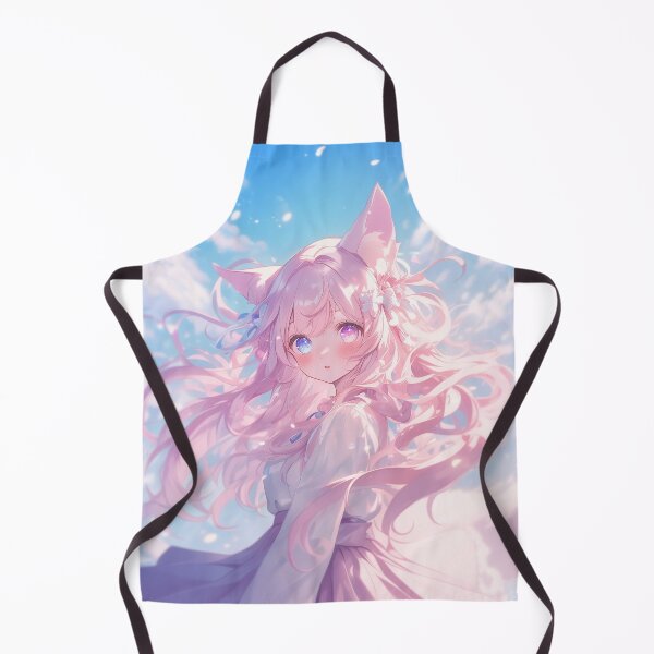Item preview, Ethereal Anime Fox Girl with Flowing Pink Hair – Fantasy Pastel Aesthetic Art designed and sold by Kawai Anime Shop.