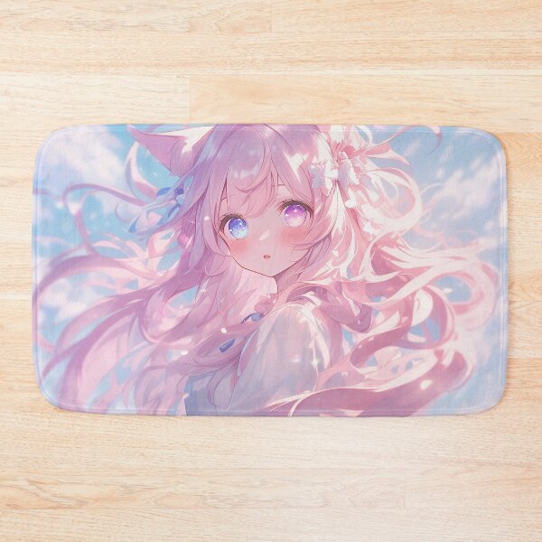 Item preview, Ethereal Anime Fox Girl with Flowing Pink Hair – Fantasy Pastel Aesthetic Art designed and sold by Kawai Anime Shop.