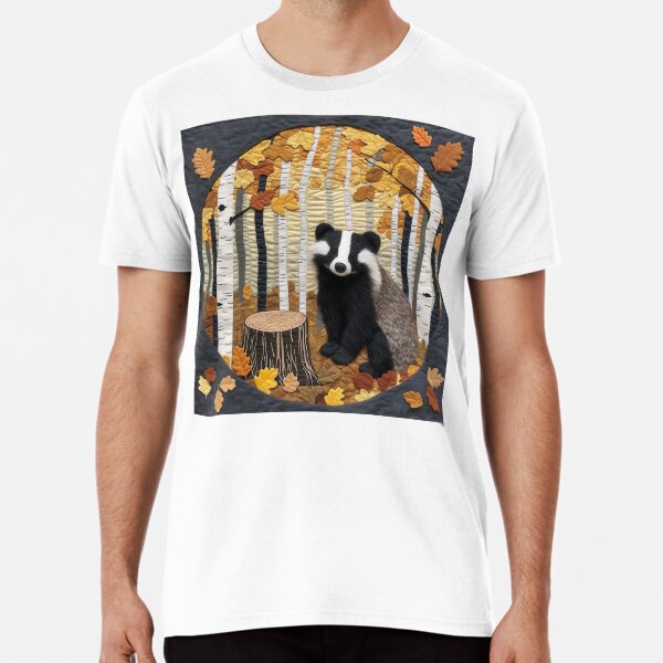 Item preview, Quilted Autumn Badger in Birch Forest designed and sold by Atchara-Siri.