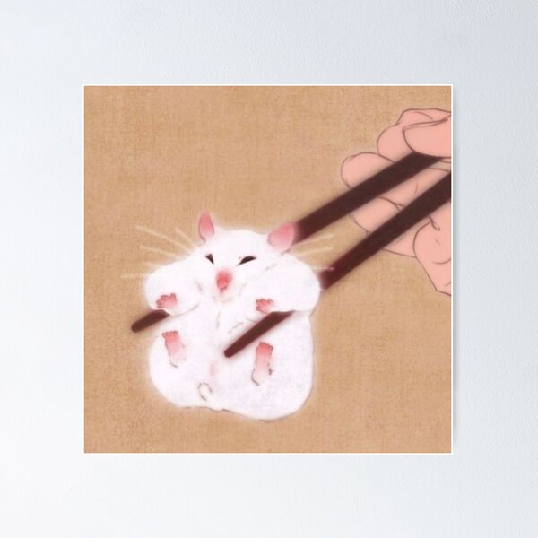Item preview, Cute fluffy white hamster, Japanese art, Funny animals designed and sold by We Are Stardust.