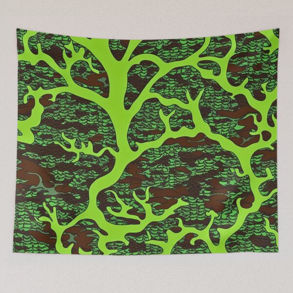 Item preview, Fluorescent Tactical Camouflage Bright Green Tree Silhouettes designed and sold by CamouflageLab.