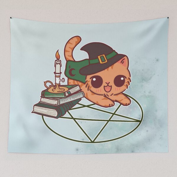 Item preview, Slymeowrin House Witch Cat Magic Art designed and sold by BGMeYou.