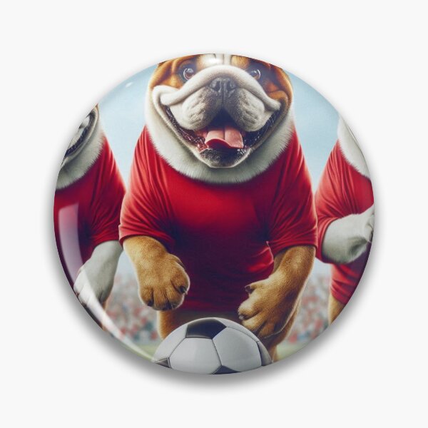 Item preview, Bulldogs love football too! Soccer and Dog Lovers - Liverpool, Manchester United, Arsenal, Nottingham Forest - Any dog, any colour designed and sold by Humour House Designs.