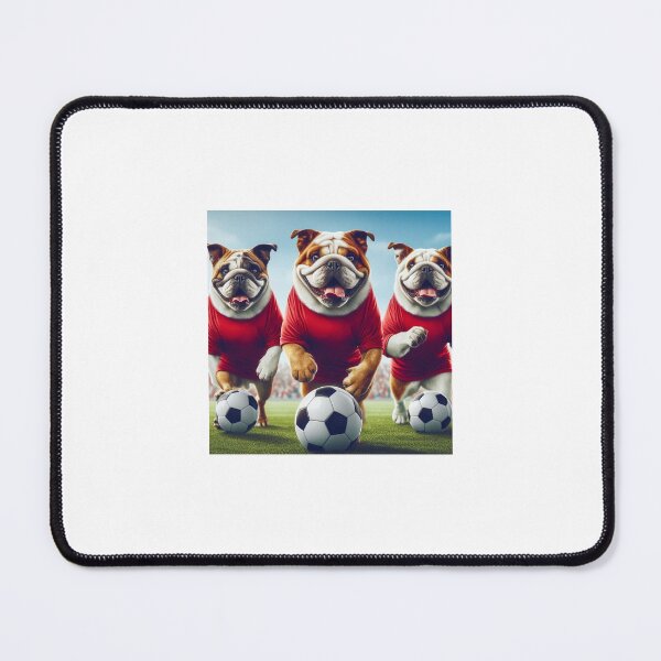 Item preview, Bulldogs love football too! Soccer and Dog Lovers - Liverpool, Manchester United, Arsenal, Nottingham Forest - Any dog, any colour designed and sold by Humour House Designs.