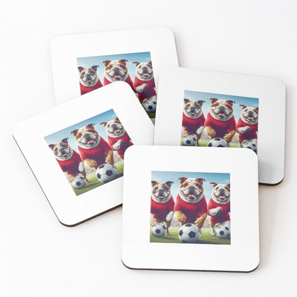 Item preview, Bulldogs love football too! Soccer and Dog Lovers - Liverpool, Manchester United, Arsenal, Nottingham Forest - Any dog, any colour designed and sold by Humour House Designs.