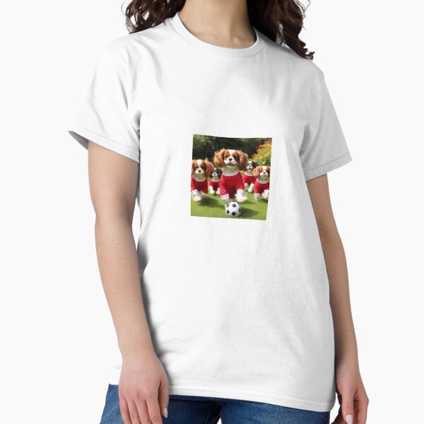 Item preview, Cavalier King Charles Spaniels love football too! Soccer and Dog Lovers - Liverpool, Manchester United, Arsenal, Nottingham Forest - Any dog, any colour designed and sold by Humour House Designs.