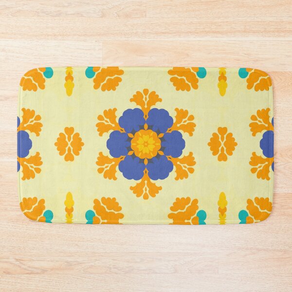 Item preview, Retro Mandala Blue Orange and Yellow designed and sold by WormholeOrbital.