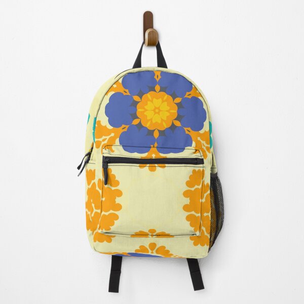 Item preview, Retro Mandala Blue Orange and Yellow designed and sold by WormholeOrbital.