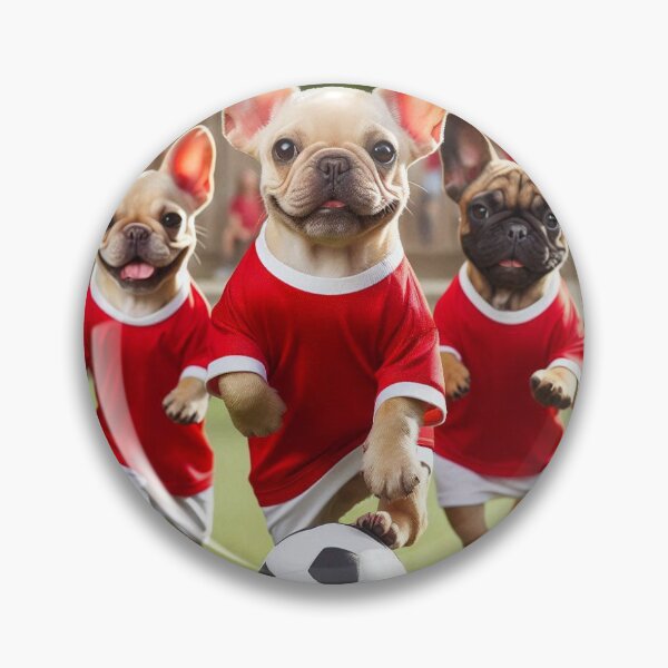 Item preview, French Bulldogs love football too! Soccer and Dog Lovers - Liverpool, Manchester United, Arsenal, Nottingham Forest - Any dog, any colour designed and sold by Humour House Designs.