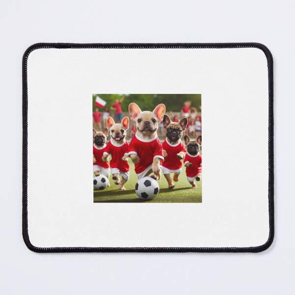 Item preview, French Bulldogs love football too! Soccer and Dog Lovers - Liverpool, Manchester United, Arsenal, Nottingham Forest - Any dog, any colour designed and sold by Humour House Designs.