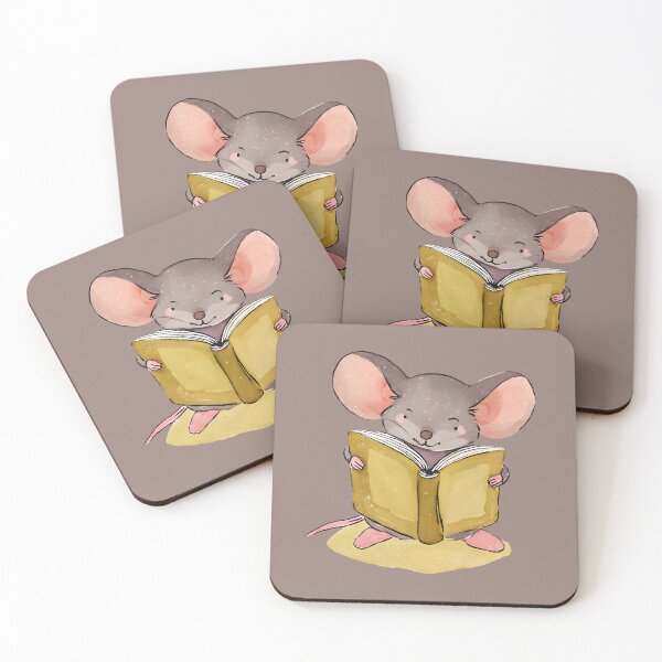 Item preview, Cute Watercolor Mouse Reading a Book  designed and sold by FarmOfCuties.