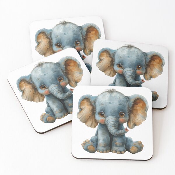Item preview, Encantador bebé elefante en acuarela designed and sold by MiraCleAI.