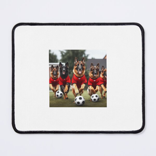 Item preview, German Shepherds love football too! Soccer and Dog Lovers - Liverpool, Manchester United, Arsenal, Nottingham Forest - Any dog, any colour designed and sold by Humour House Designs.