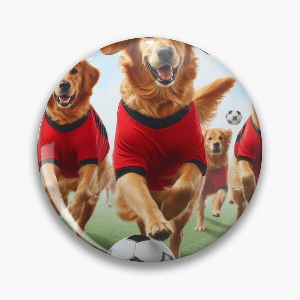 Item preview, Golden Retrievers love football too! Soccer and Dog Lovers - Liverpool, Manchester United, Arsenal, Nottingham Forest - Any dog, any colour designed and sold by Humour House Designs.