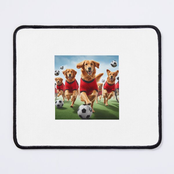 Item preview, Golden Retrievers love football too! Soccer and Dog Lovers - Liverpool, Manchester United, Arsenal, Nottingham Forest - Any dog, any colour designed and sold by Humour House Designs.