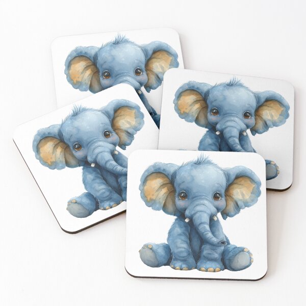 Item preview, Enchanting watercolor baby elephant  designed and sold by MiraCleAI.