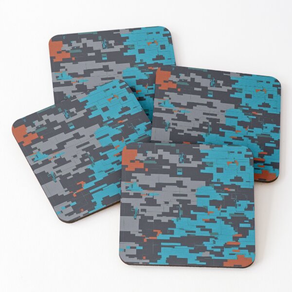Item preview, Blocky Tactical Camouflage Digital Grid Teal Rust designed and sold by CamouflageLab.