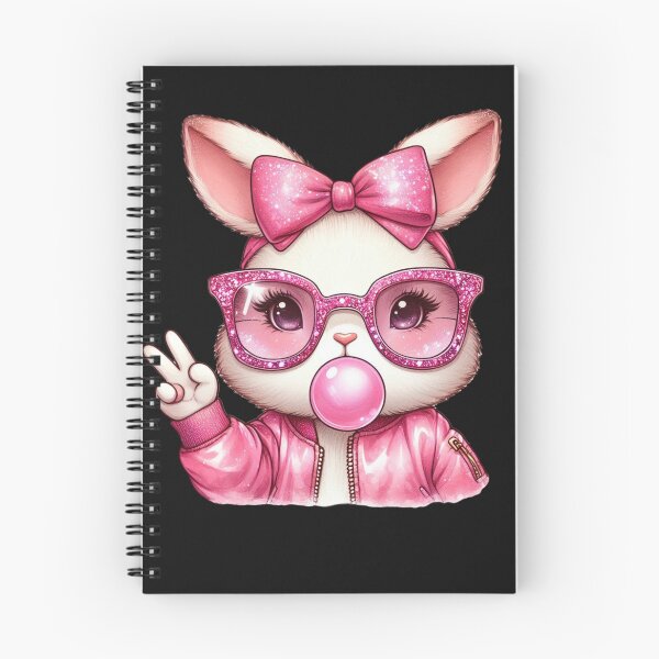 Item preview, Easter Bunny Blowing Bubble Happy Easter Bunny Coquette Bow  designed and sold by TalalosART.