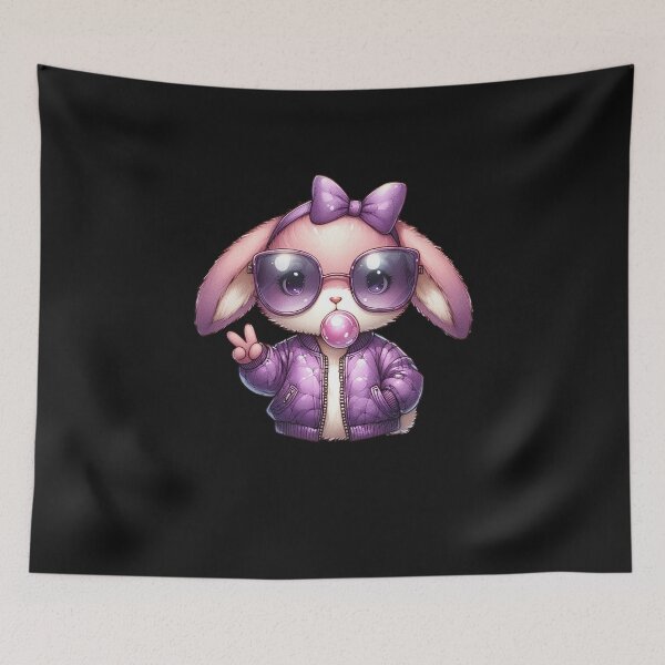 Item preview, Easter Bunny Blowing Bubble Happy Easter Bunny Coquette Bow designed and sold by TalalosART.