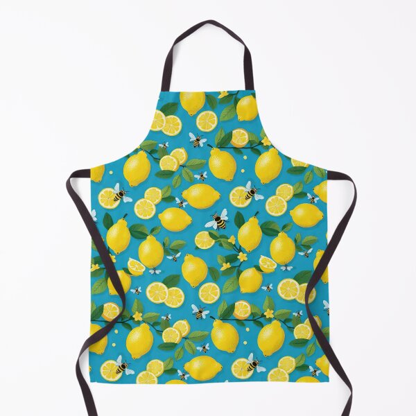 Item preview, Sunny Yellow Lemons And Cheerful Green Leaves With Busy Bumble Bees designed and sold by CarrollGene.