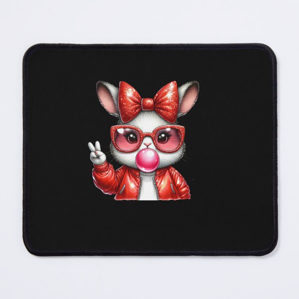 Item preview, Easter Bunny Blowing Bubble Happy Easter Bunny Coquette Bow designed and sold by TalalosART.