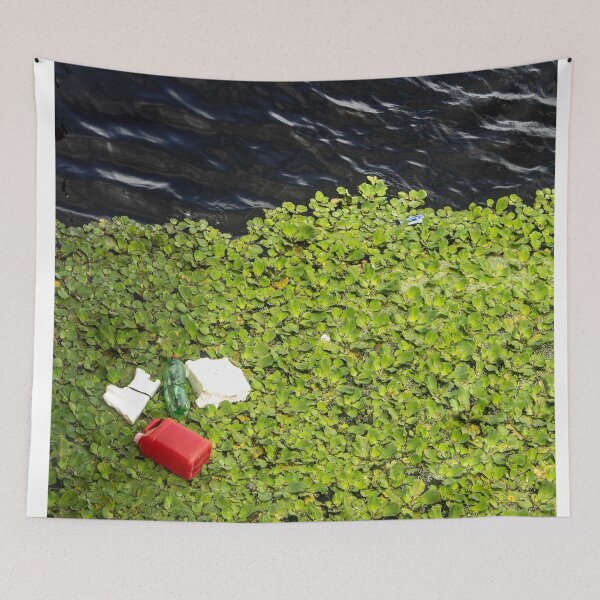 Item preview, garbage and aquatic plants in a river designed and sold by felipequeiroz.