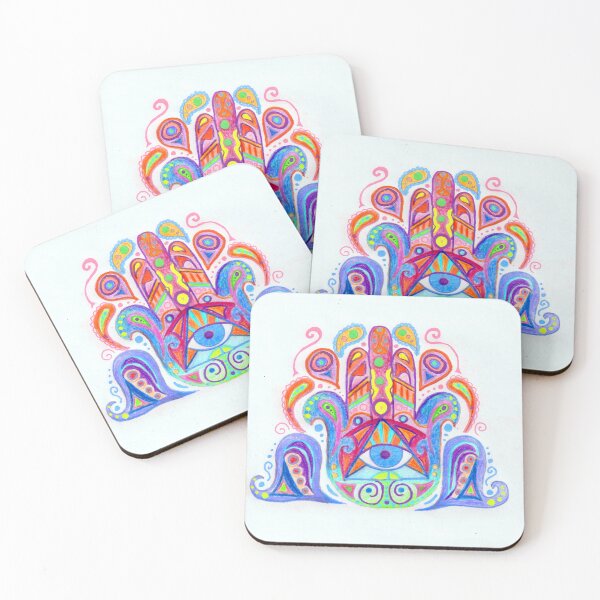 Item preview, Hamsa hand in coloured pencil designed and sold by JWRocks.