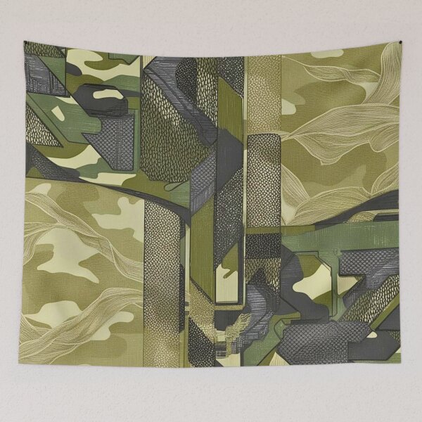 Item preview, Layered Tactical Camouflage Textured Geometric Classic Green designed and sold by CamouflageLab.
