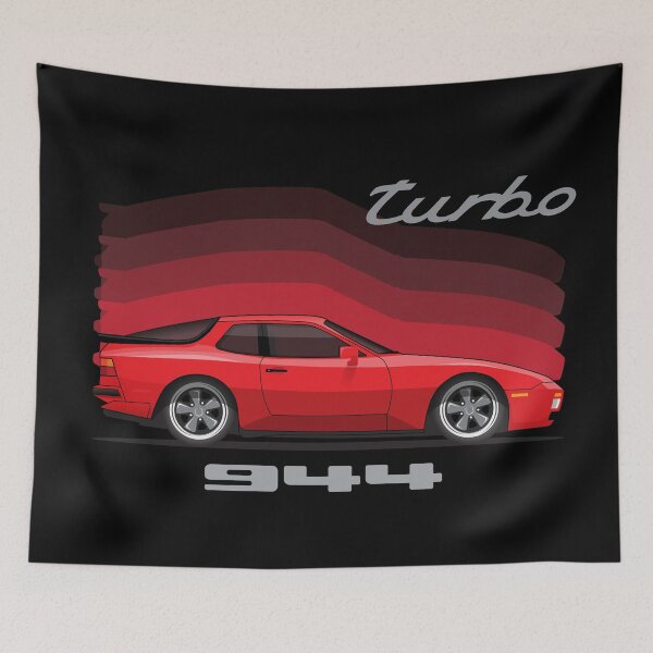 Item preview, Porsche 944 Turbo Side Red retro illustration designed and sold by blackdogshop.