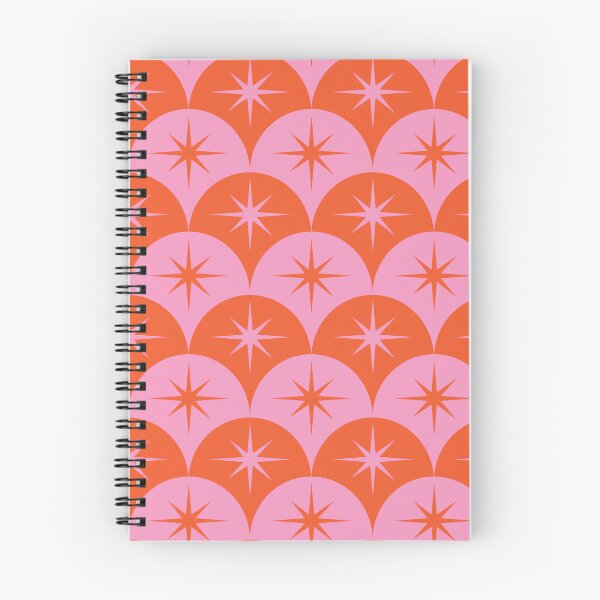 Item preview,  Mid Century Starbursts on Pink and Orange Scallop Ogee Pattern  designed and sold by Yasminepatterns .